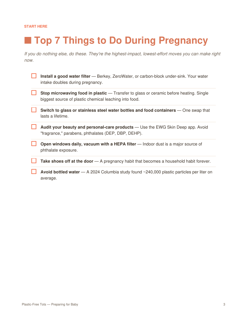 Preparing for Baby preview page